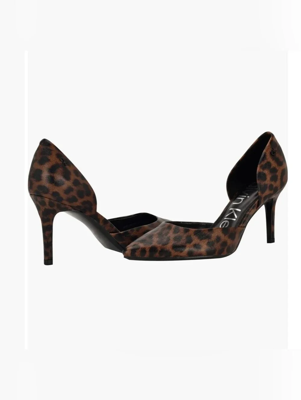 Calvin Klein Leopard Print Pointed-Toe Stiletto Pump - Brown & Black